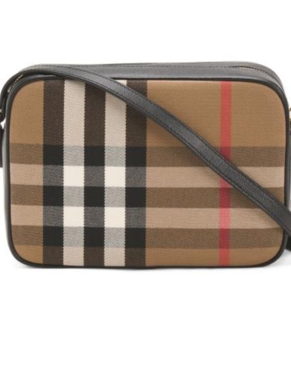 Burberry Classic Check Crossbody Bag in Tan and Black